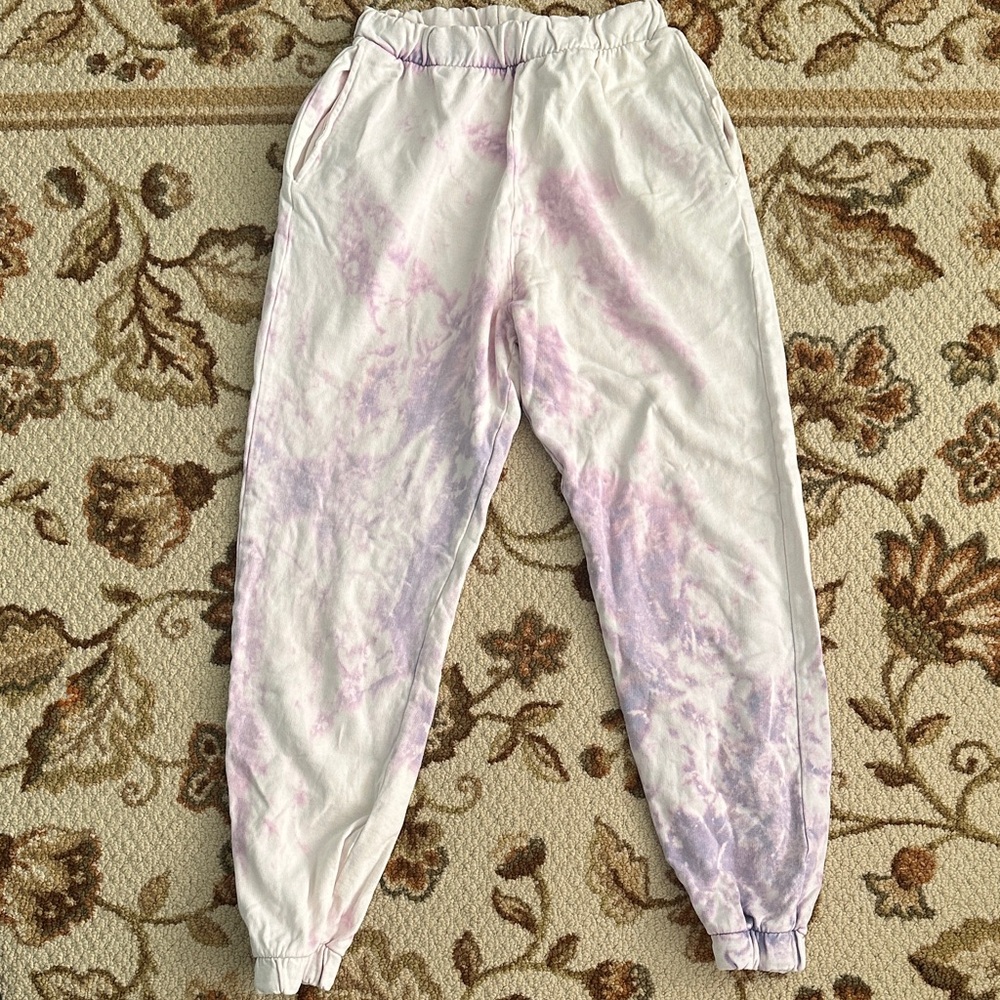 Zara Tie-Dye Sweatpants - Pink and White